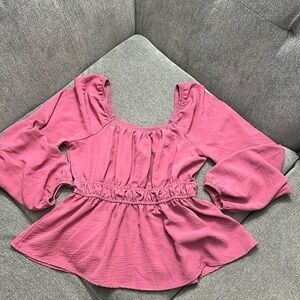 Olive And Oak Rose Pink Baby Doll Shirt Size Small